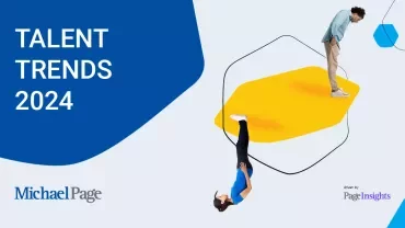 Illustration of people with 'Talent Trends 2024' text
