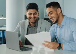 Two executives working together