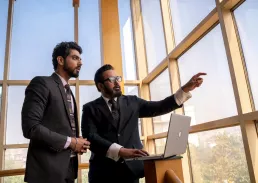 Two executives working together