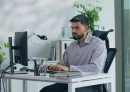 Executive working on his computer